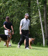 Brother Christopher, New Skete dog training demo